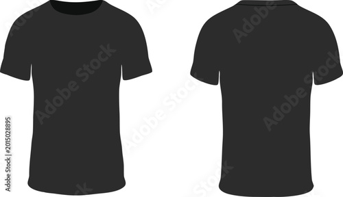 Black T-Shirt Mockup Front and Back