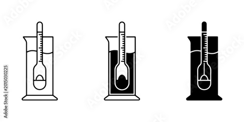 Schilderij op canvas Hydrometer Icons, Laboratory Equipment Vector Set, Scientific Measurement Tools