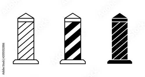 Photos Border Post Icons, Boundary Marker Symbols, Landmark Pillar Graphics, Internatio