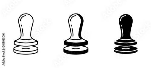 Photos Coffee Tamper Icons, Espresso Press Tool, Barista Equipment Set