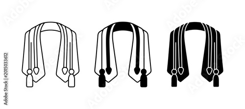 Fotografía Tallit Prayer Shawl Icons, Jewish Religious Symbol, Traditional Garment Vector S