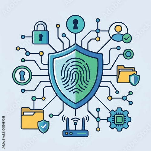 Digital fingerprint security and network protection in a connected world, safeguarding data and privacy through advanced cybersecurity measures
