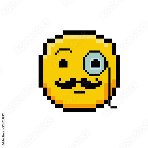 Emoticon PNG image, smiley emoticon, Fancy class emoticon, expression, latest emoticon, cool emoticon, pixel art style emoticon