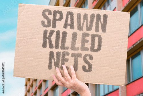 Photos "Spawn Killed Nets" Fishing nets catch juvenile fish before they can reproduce and replenish stocks