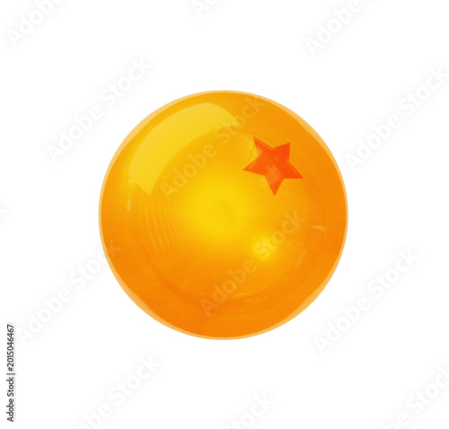 Foto Dragon Ball Inspired 3D Render of a One-Star Orange Crystal Ball, Transparent Ba