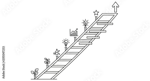 Photos Climbing the ladder of success growth ideas and achievement