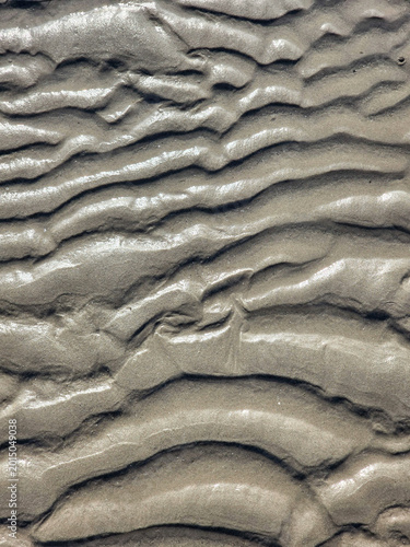 Photos Wet mud and sand ripple texture pattern creates tranquil nature abstract surface