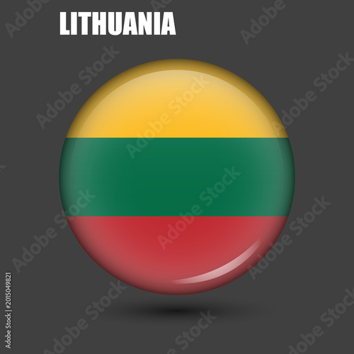 The national flag of Lithuania is round.Vector.Round 3d flag icon with high detail.Spherical illustration of the flag. Free Download The national flag of Lithuania is round.Vector.Round 3d flag icon with high detail.Spherical illustration of the flag. - GFXLoad