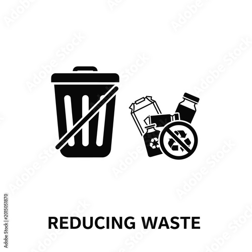 Foto Reducing Waste with Trash Can Symbol.