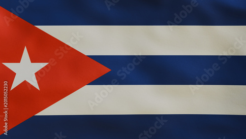Tableau sur toile Cuban flag waving in wind close up, background realistic render