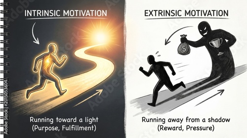 Intrinsic versus extrinsic motivation as running toward light versus fleeing a shadow