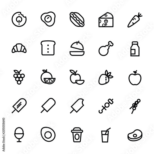 Outline icons for food