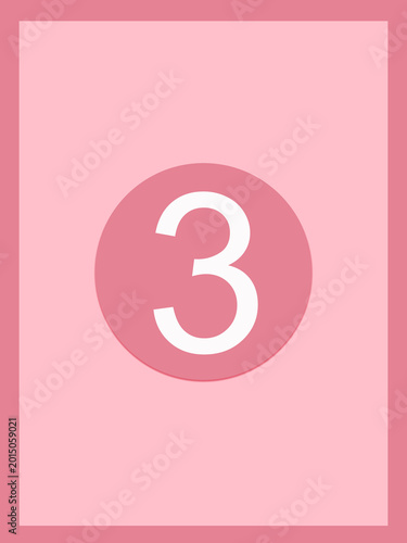 Number three pink background