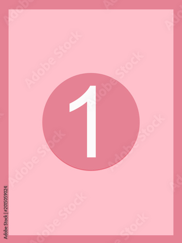 Number one pink background