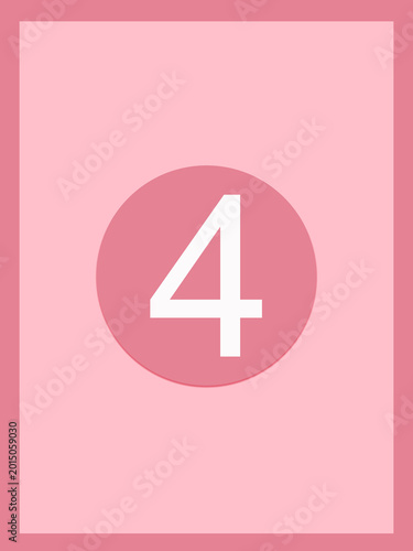 Number four pink background