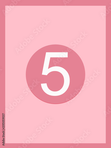 Number five pink background