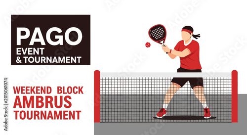Vibrant Paddle Tennis Tournament Illustration Depicting Sport Event and Competition Activity