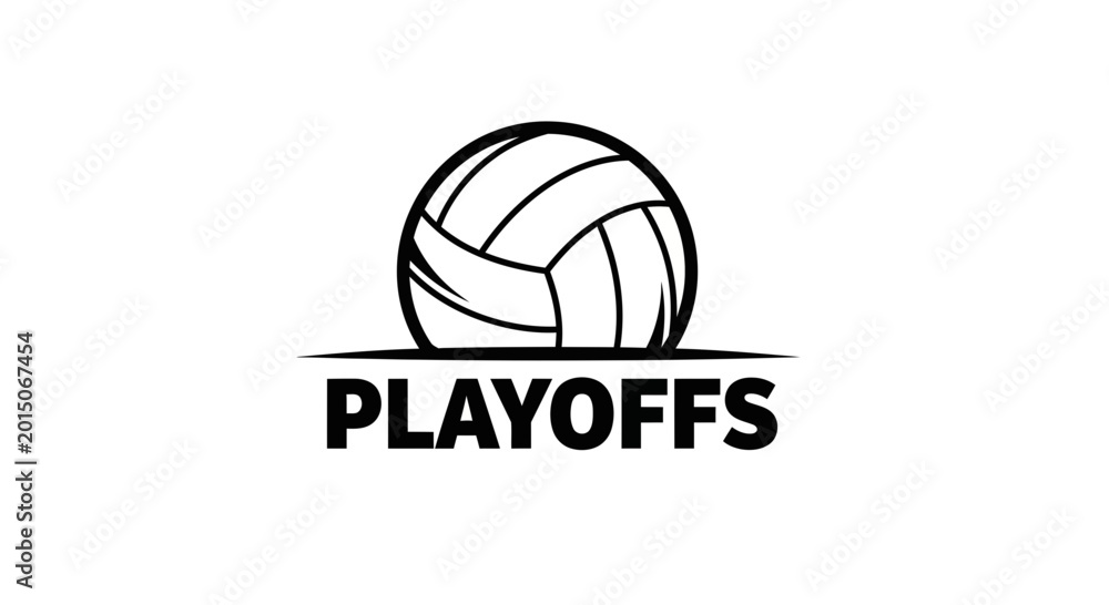 Fototapeta premium Volleyball Playoffs Design: Clean Vector Illustration for Championship Tournament Branding