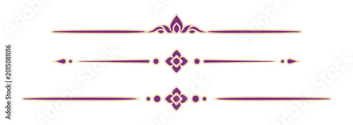 Luxury Royal Purple and Gold Thai Ornamental Text Dividers