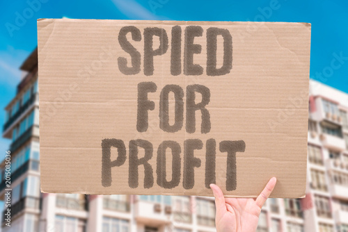 Quadro su tela "Spied For Profit" Companies covertly surveil competitors for financial advantage
