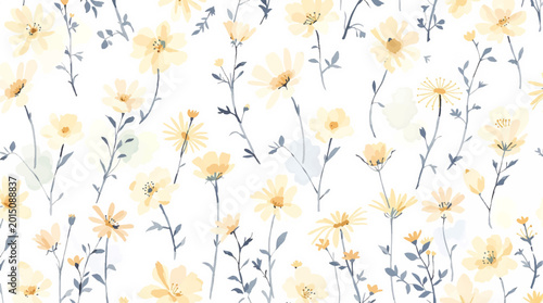 Photography Gentle spring flowers framing heartfelt wishes with colorful watercolor artistry and peaceful natural charm