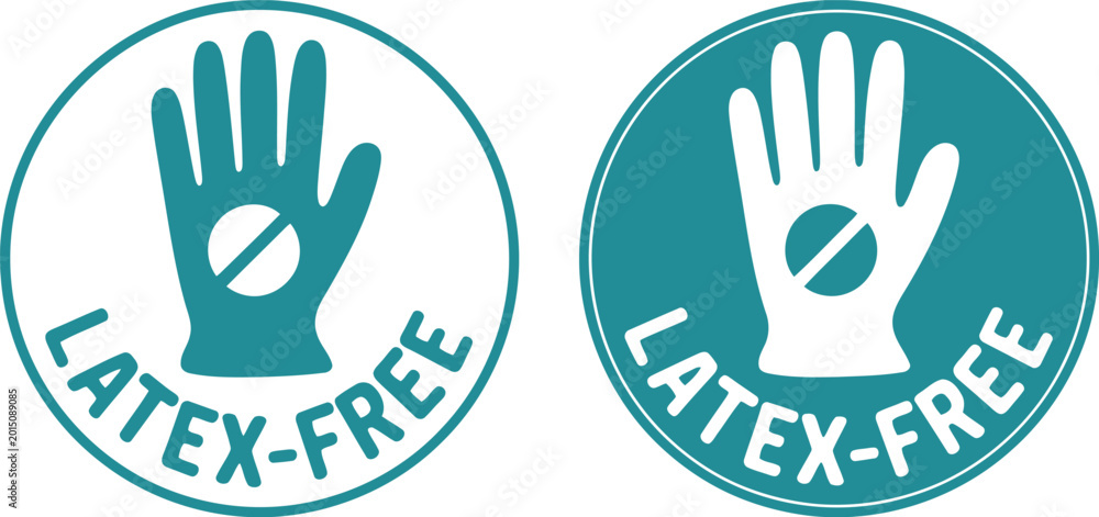 Fototapeta premium Latex-Free Symbol Icons for Medical Packaging, Allergy Safety, and Healthcare Labels
