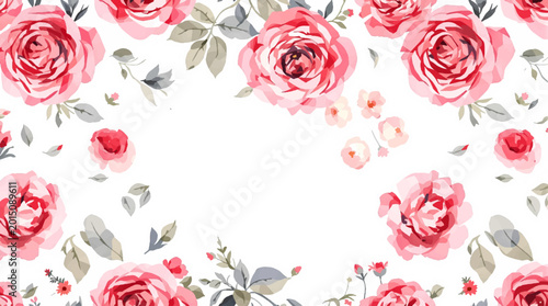 Bild auf Leinwand Delicate flowers framing heartfelt wishes with artistic grace and cheerful blooming watercolor inspiration daily