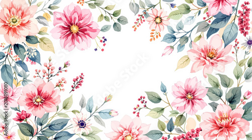 Photography Bright floral watercolor arrangement creating a dreamy background for heartfelt celebrations and messages