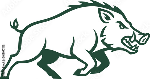 Foto Fierce Wild Boar Mascot Logo Vector Illustration Featuring Aggressive Hog Animal