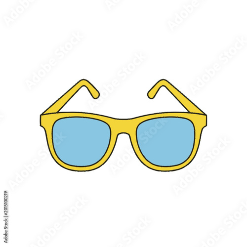 Yellow Sunglasses with Blue Lenses.
