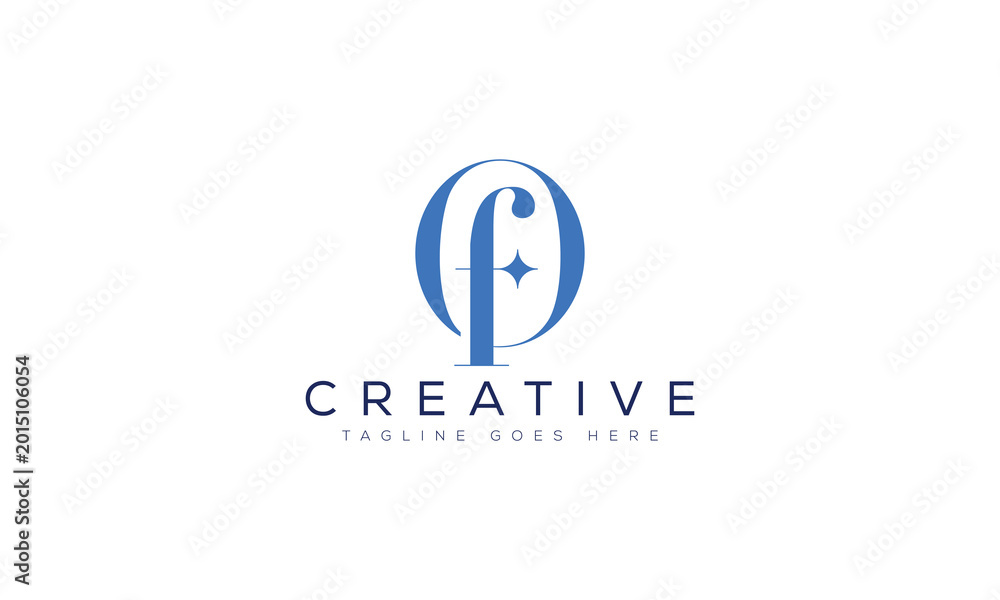 Fototapeta premium Abstract letter f within o logo, modern creative design concept, letter