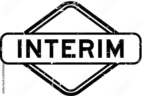 Foto Grunge black interim word rubber seal stamp on white background
