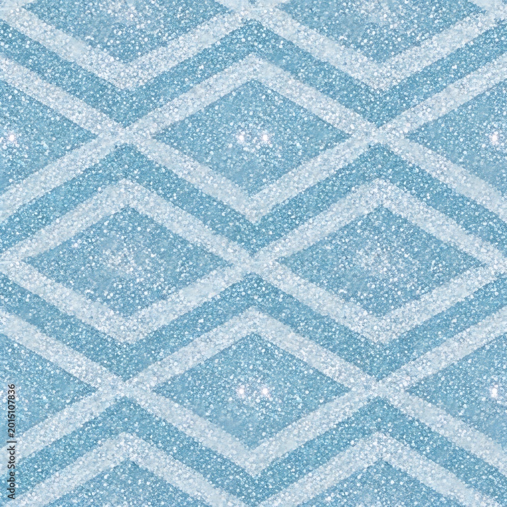 Fototapeta premium Shimmering Geometric Diamond Pattern with a Sparkling Blue Glitter Texture for Elegant Backgrounds and Festive Designs