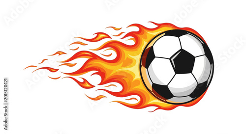 Foto Soccer ball with flames