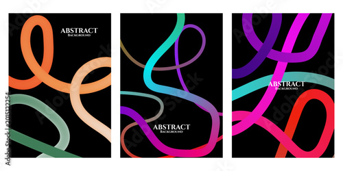 Abstract background with 3d colorful flowing curvy fluid lines creating modern digital art banners or posters