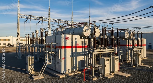 Electrical substation power distribution infrastructure industrial.