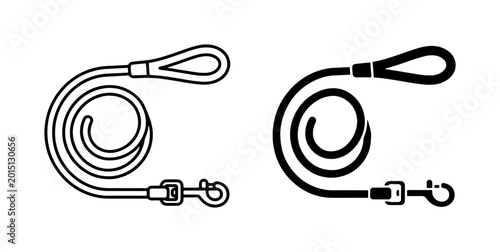 Foto Dog Leash Vector Icons, Pet Walking Equipment, Animal Accessory Line Art