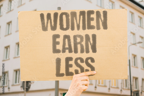 Bild auf Leinwand "Women Earn Less" Female workers earn significantly less lifetime income than male counterparts