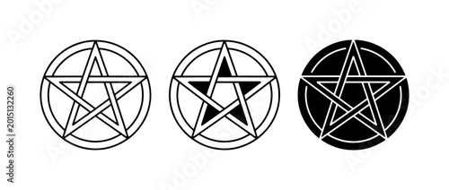 Foto Pentagram Symbols, Occult Star Icons, Mystical Circle Graphics, Esoteric Design