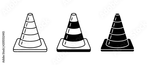 Fotografía Traffic Cones Set, Safety Cones Collection, Warning Cones Icons, Construction Sy