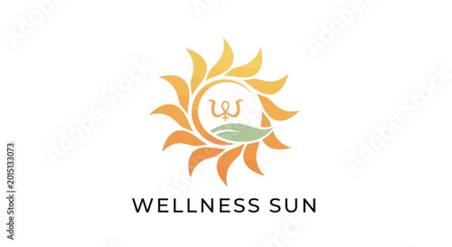 Photos Wellness Sun Logo Design Symbol.