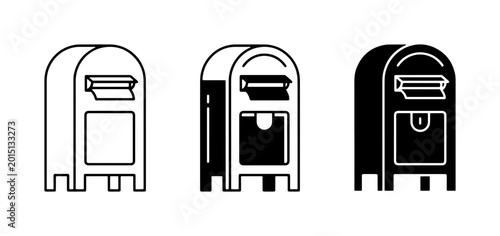Mailbox Icons, Postal Box Vector Set, Communication Delivery Symbols