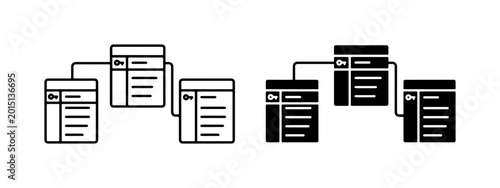 Tableau sur toile Database Schema Icons, Data Relationships, Entity-Relationship Diagrams, Busines