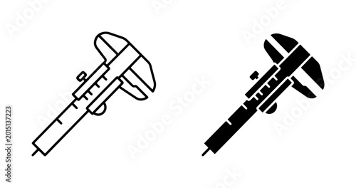 Photos Caliper Vector Icons, Precision Measurement Tools, Engineering and Technical Sym