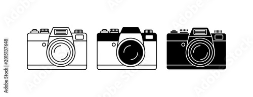 Canvastavla Retro Camera Icons, Vintage Photography Equipment, Classic SLR Cameras, Black an