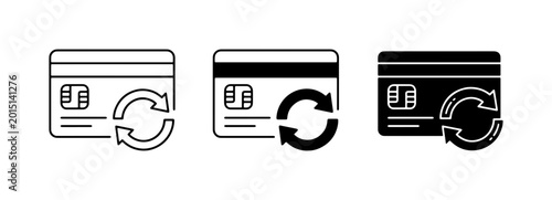 Konstfotografi Credit Card Refresh Icons, Payment Update Symbols, Financial Transaction Reload