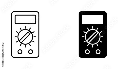 Schilderij op canvas Digital Multimeter Icons, Electrical Measurement Tools, Electronic Testing Devic