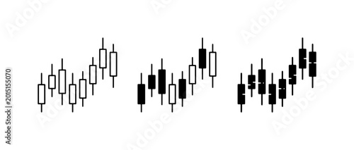 Fotografi Candlestick Charts, Stock Market Trends, Financial Analysis Icons, Trading Data