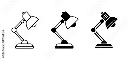 Canvastavla Desk Lamp Icons, Study Light Vector Graphics, Adjustable Task Lighting Set