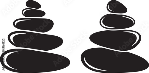 Canvas Print Zen stone balance silhouette, meditation and calm concept
